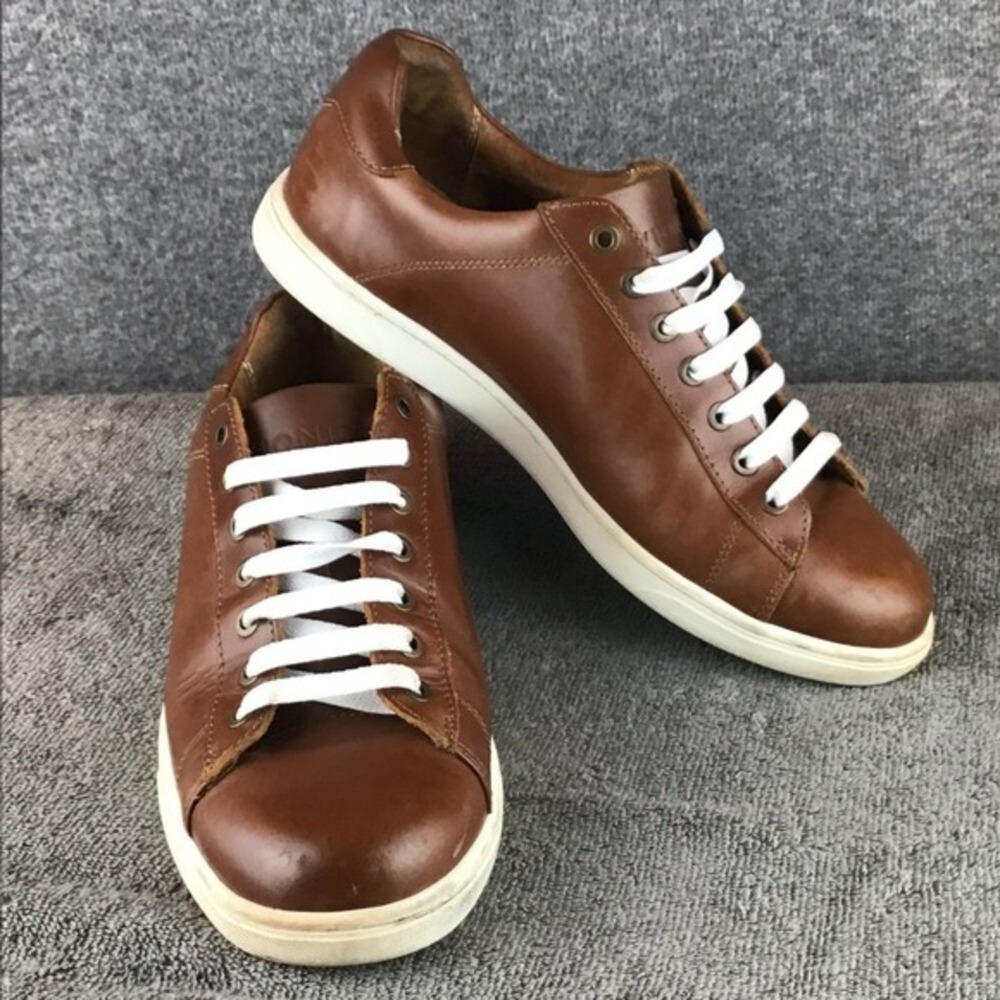 Vionic Baldwin Mott Dark Brown Leather‎ Lace Up Dress Sneakers Men's Size 9